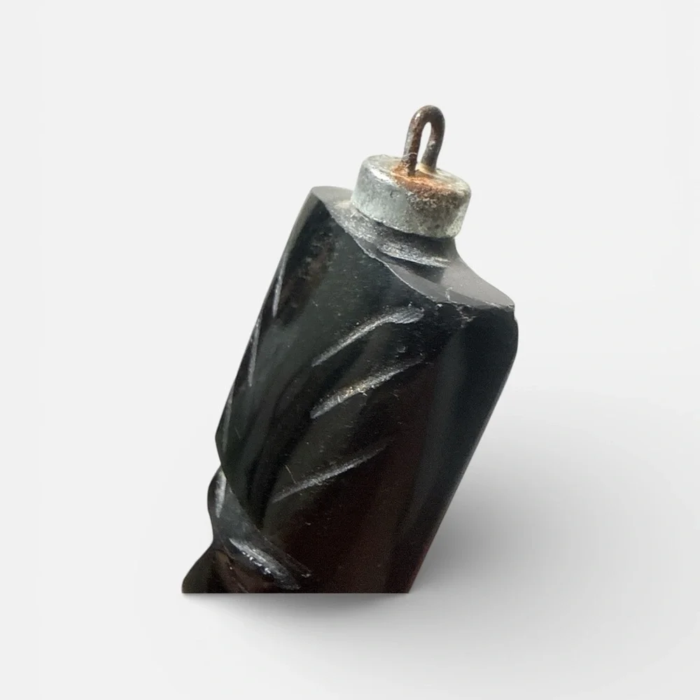 Black Mayan Volcanic Stone Carved Pendant